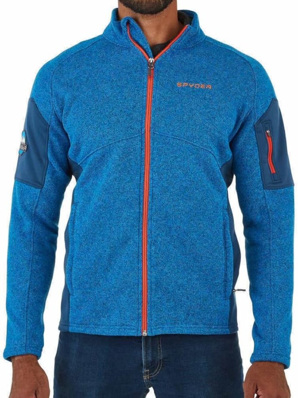 Spyder Empire Blue Fleece Full-Zip Jacket, Men's Size S